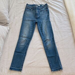 Denim Forum Blue High Rise Skinny Jeans (cropped length)